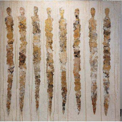 Painting Les fées magiques by Rocco Sophie | Painting Raw art Acrylic, Gluing, Sand