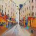 Painting Rue orangée by Raffin Christian | Painting Figurative Oil