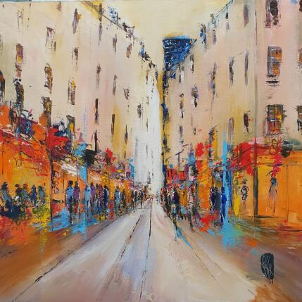 Painting Rue orangée by Raffin Christian | Painting Figurative Oil