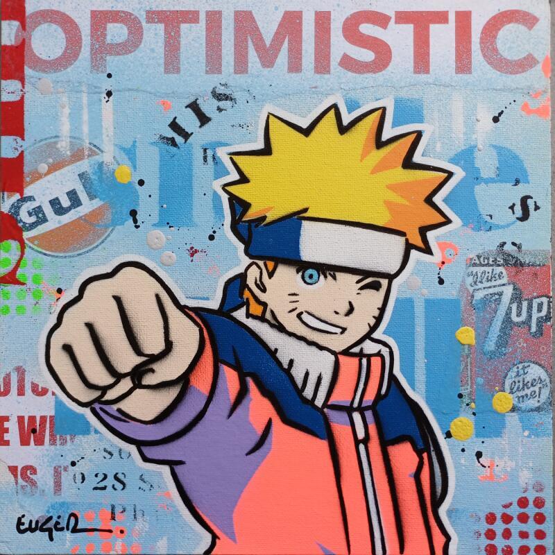 Painting OPTIMISTIC by Euger Philippe | Painting Pop-art Pop icons Acrylic Gluing