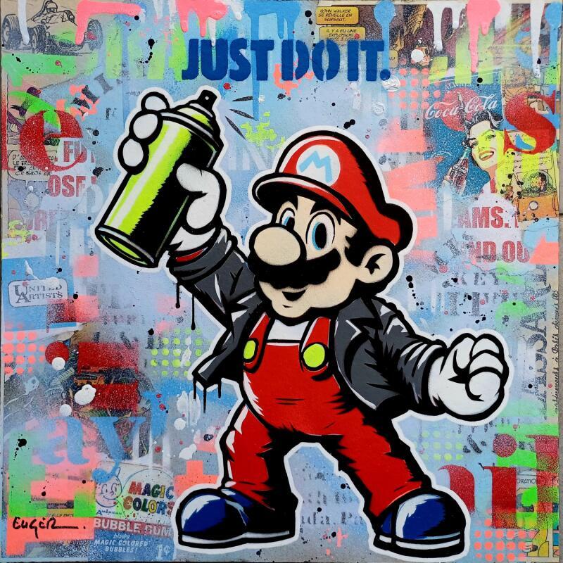 Painting JUST DO IT by Euger Philippe | Painting Pop-art Pop icons Acrylic Gluing