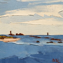 Peinture Deux balises par PAPAIL | Tableau Abstrait Huile Paysages