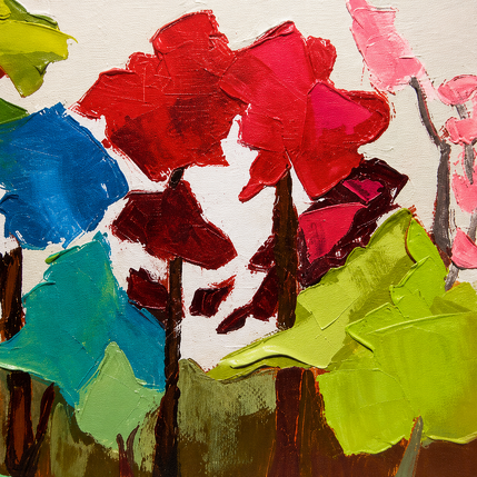 Painting Les arbres jumeaux by PAPAIL | Painting Abstract Oil Landscapes