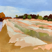 Painting Automne sur les lavandes by PAPAIL | Painting Abstract Landscapes Oil