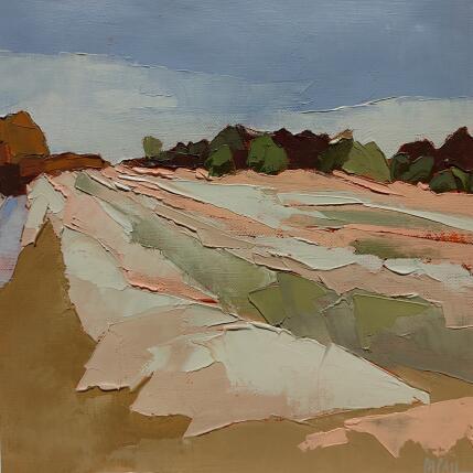 Peinture Automne sur les lavandes par PAPAIL | Tableau Abstrait Huile Paysages