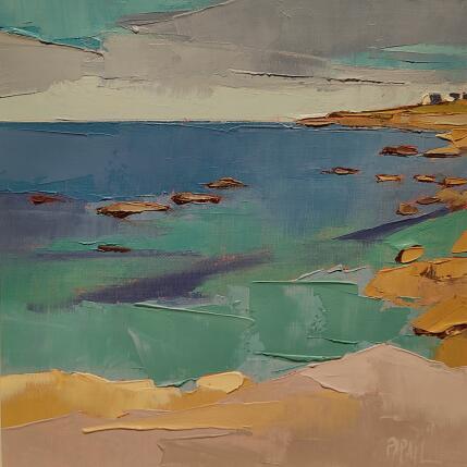 Peinture Les bleus de la côte par PAPAIL | Tableau Abstrait Huile Paysages