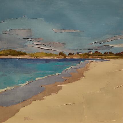 Peinture Être sur une île, Aurigny par PAPAIL | Tableau Abstrait Huile Paysages