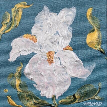 Painting Iris blanc argenté by Amblard Florence | Painting