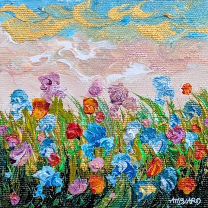 Painting Iris et coquelicots by Amblard Florence | Painting