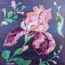 Painting Iris violet  by Amblard Florence | Painting