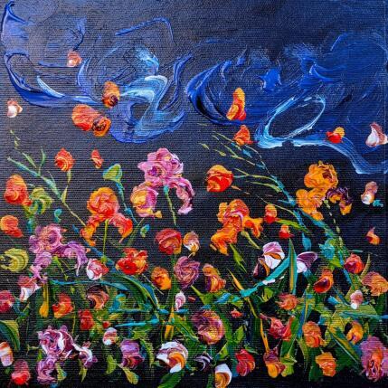 Peinture Iris oranges par Amblard Florence | Tableau