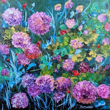 Gemälde Hortensias rose irisés von Amblard Florence | Gemälde