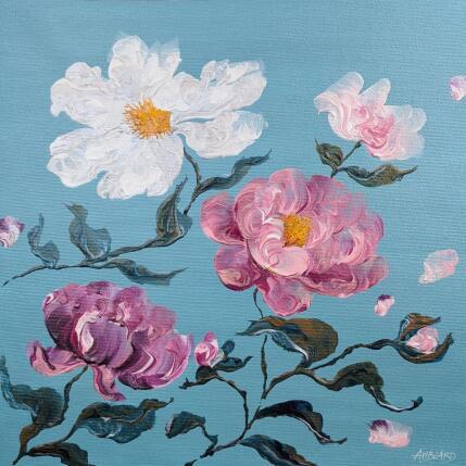 Pintura Belles pivoines  por Amblard Florence | Pintura Impressionism Acrílico Naturaleza