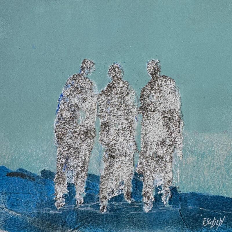 Peinture Nous par Escolier Odile | Tableau Matiérisme Nature Scènes de vie Minimaliste Acrylique