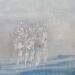 Peinture Voyageurs dans le ciel par Escolier Odile | Tableau Matiérisme Nature Scènes de vie Minimaliste Carton Acrylique