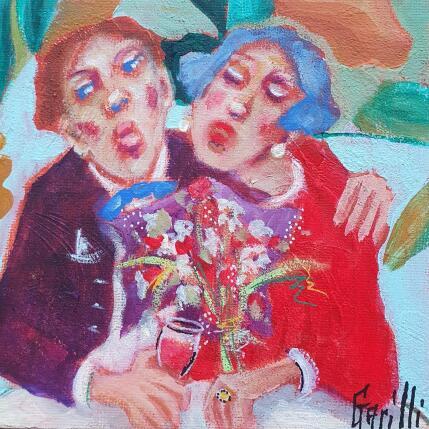 Peinture flowery love affairs par Garilli Nicole | Tableau Figuratif Acrylique Scènes de vie