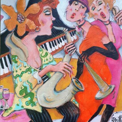 Peinture a jazzy girl story par Garilli Nicole | Tableau Figuratif Acrylique Scènes de vie