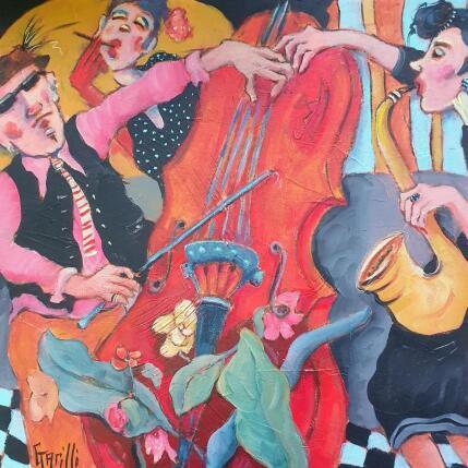 Peinture It swings hard with four hands par Garilli Nicole | Tableau Figuratif Acrylique Scènes de vie