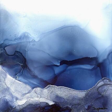 Painting Bleu Velvet 2760 by Depaire Silvia | Painting Abstract Acrylic Marine, Minimalist