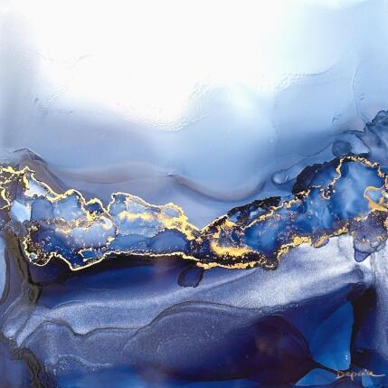 Painting Bleu Velvet 2785 by Depaire Silvia | Painting Abstract Acrylic Landscapes, Marine, Minimalist, Pop icons