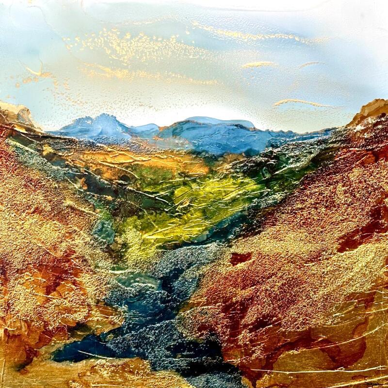 Painting Bronze Age 2671 by Depaire Silvia | Painting Abstract Landscapes Marine Minimalist Acrylic