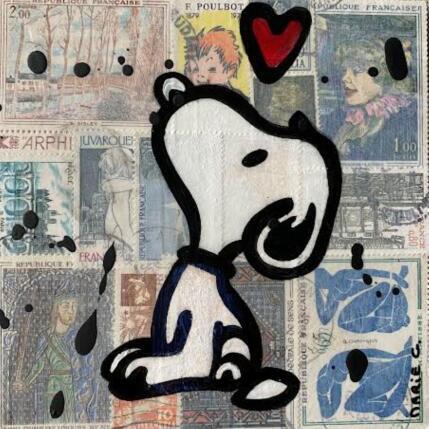 Painting F1 Snoopy love by Marie G.  | Painting Pop-art Acrylic, Gluing, Wood Pop icons