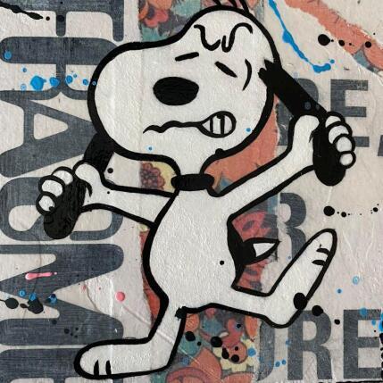Gemälde F1 snoopy énervé von Marie G. | Gemälde Pop-Art Acryl, Collage, Holz Pop-Ikonen
