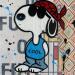 Painting F1  snoopy cool by Marie G.  | Painting Pop-art Pop icons Wood Acrylic Gluing