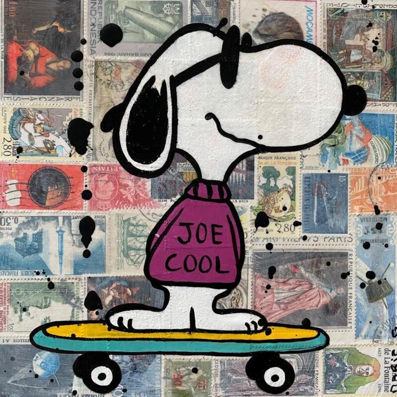 Peinture F2  Joe cool par Marie G.  | Tableau Pop-art Icones Pop Bois Acrylique Collage