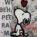Pintura F2  snoopy love por Marie G.  | Pintura Pop art Iconos pop Madera Acrílico Collage