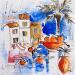 Painting Coupe aux oranges by Colombo Cécile | Painting Naive art Landscapes Life style Watercolor Acrylic Gluing Ink Pastel
