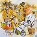 Pintura Citron dorés por Colombo Cécile | Pintura Arte naïf Paisajes Acuarela Acrílico Collage Ink Pastel
