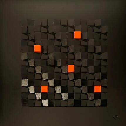 Peinture Jack par Bauquel Véronique | Tableau Abstrait Bois, Collage Minimaliste