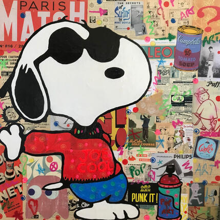Painting snoopy street art by Kikayou | Painting Pop-art Acrylic, Gluing, Graffiti Pop icons