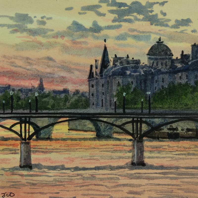 Painting Paris, La Conciergerie  by Decoudun Jean charles | Painting Figurative Urban Watercolor