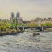 Gemälde Paris, Notre-Dame et le Pont de Sully  von Decoudun Jean charles | Gemälde Figurativ Urban Aquarell