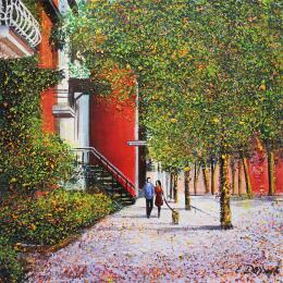 Painting Tous les trois à Montréal by Dessapt Elika | Painting Impressionism Acrylic, Sand