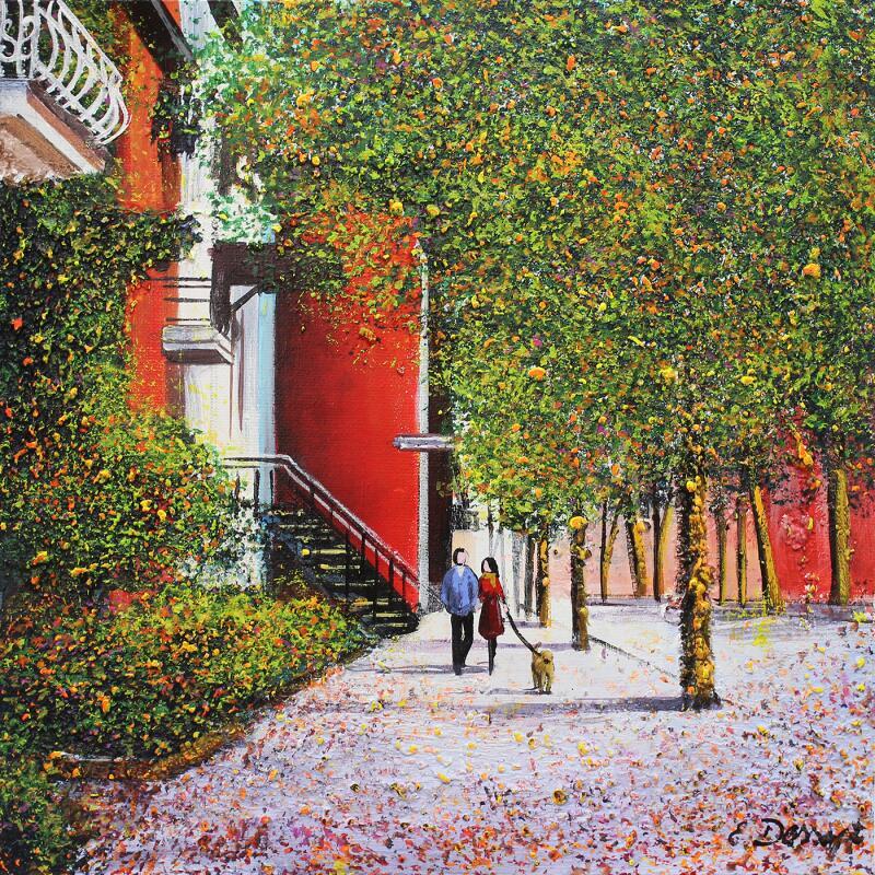 Painting Tous les trois à Montréal by Dessapt Elika | Painting Impressionism Acrylic Sand