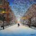 Painting Un hiver à Montréal by Dessapt Elika | Painting Impressionism Acrylic Sand