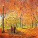 Painting Automne doré au Canada by Dessapt Elika | Painting Impressionism Acrylic Sand