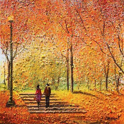 Peinture Automne doré au Canada par Dessapt Elika | Tableau Impressionnisme Acrylique, Sable