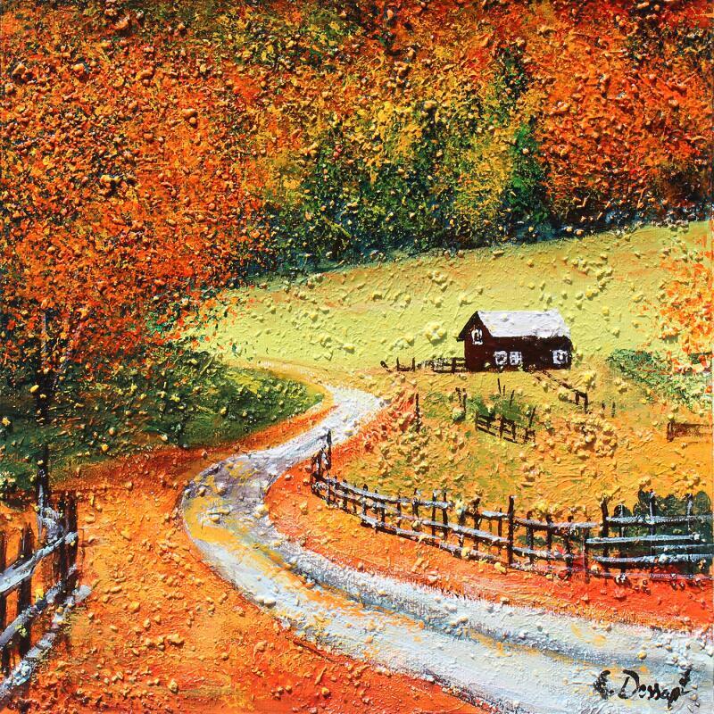 Painting Découverte automnale by Dessapt Elika | Painting Impressionism Acrylic Sand