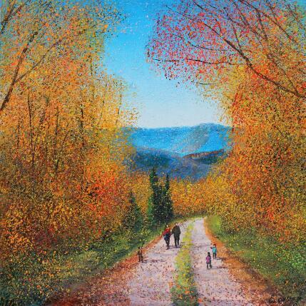 Peinture Notre sortie en famille par Dessapt Elika | Tableau Impressionnisme Acrylique, Sable