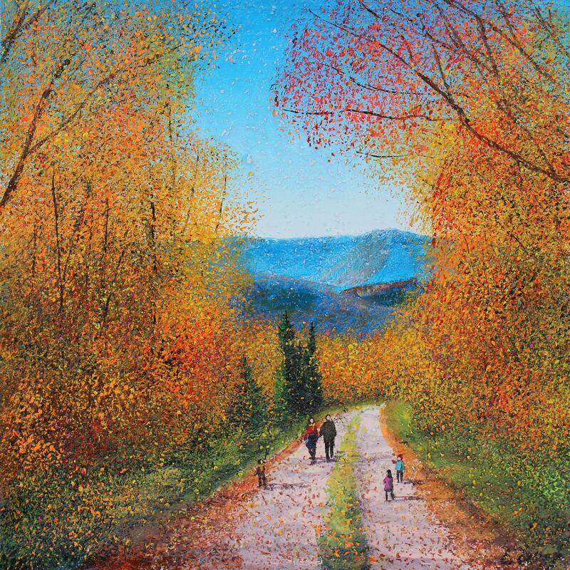 Painting Notre sortie en famille by Dessapt Elika | Painting Impressionism Acrylic Sand