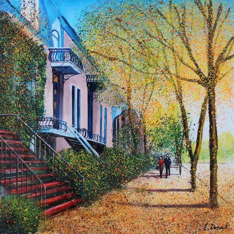 Painting Balade au cœur des couleurs d'automne by Dessapt Elika | Painting Impressionism Acrylic Sand