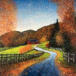 Painting Notre petit nid d'automne by Dessapt Elika | Painting Impressionism Acrylic, Sand