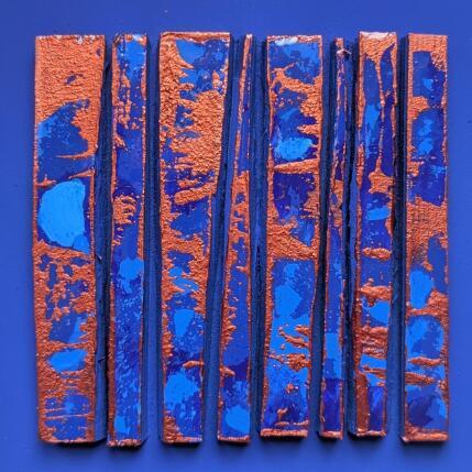 Peinture Bc7 street cuivre bleu (Klein) par Langeron Luc | Tableau Matiérisme Acrylique, Bois, Résine