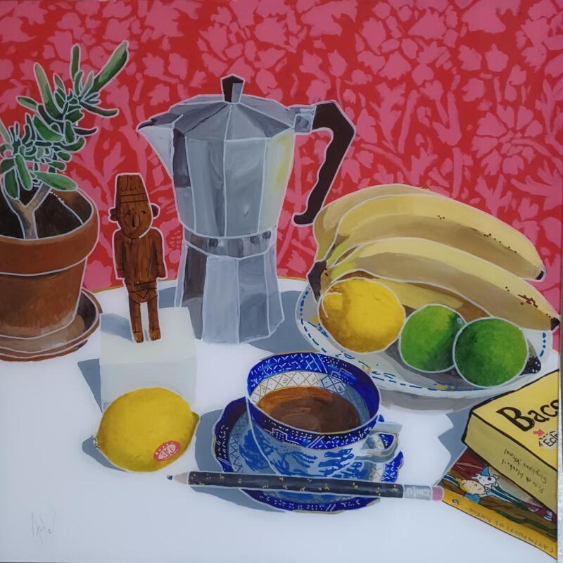 Pintura Une fois, Francis s'était attardé à Cheverny por Auriol Philippe | Pintura Figurativo Naturalezas muertas Plexiglás Acrílico Posca