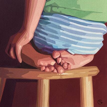 Peinture F2 No Name 103-21490-20251014-3 par Colin Véronique | Tableau Figuratif Acrylique Enfant, Portraits, Scènes de vie