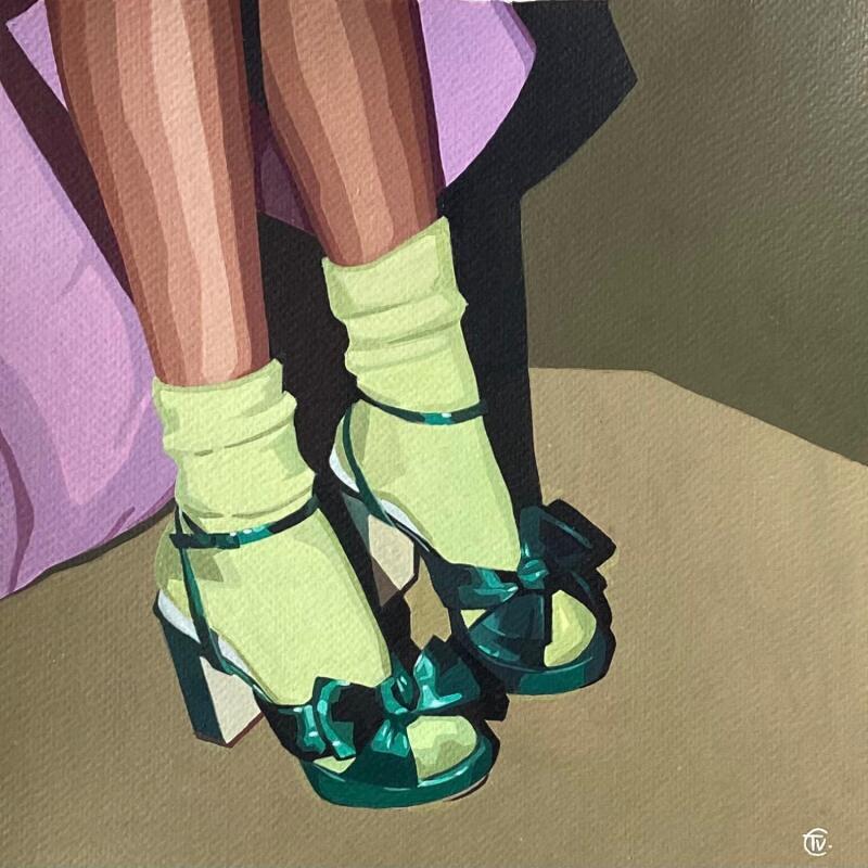 Peinture Sans hésitation ! par Colin Véronique | Tableau Figuratif Urbain Mode Scènes de vie Acrylique